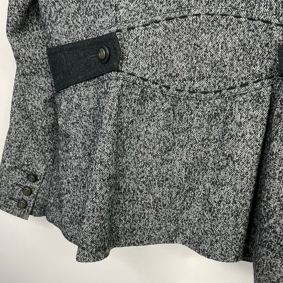 Cabi Wool Tweed Equestrian Fox Hunt Riding Jacket Blazer Black Herringbone 8 629 - Picture 11 of 13